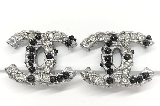 Chanel 2010A Crystal CC Clip-On Earrings