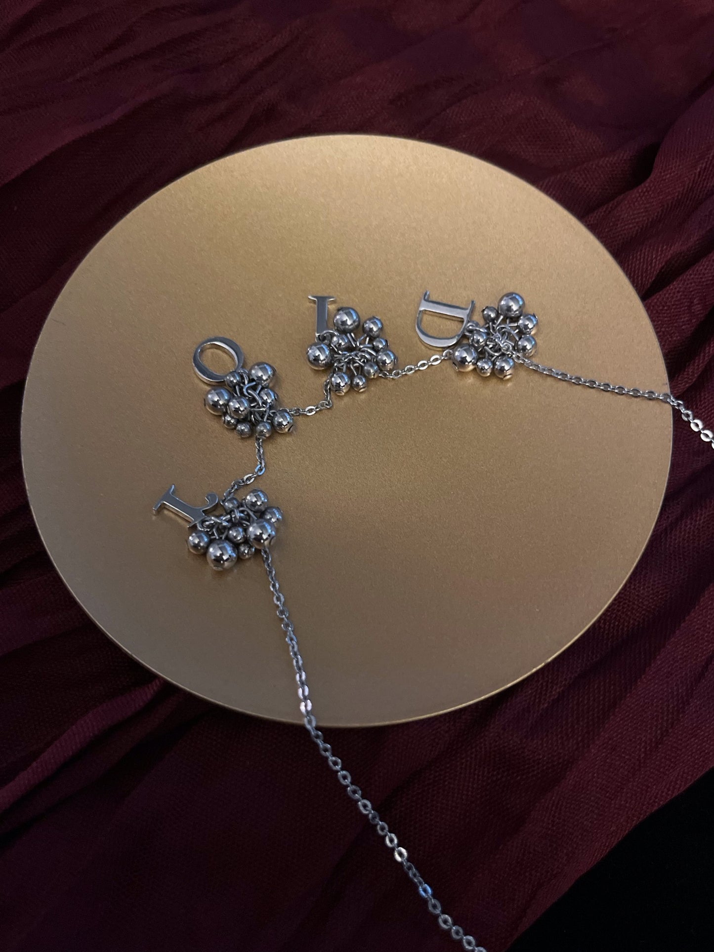 Vintage Dior Silver “DIOR” Charm Necklace