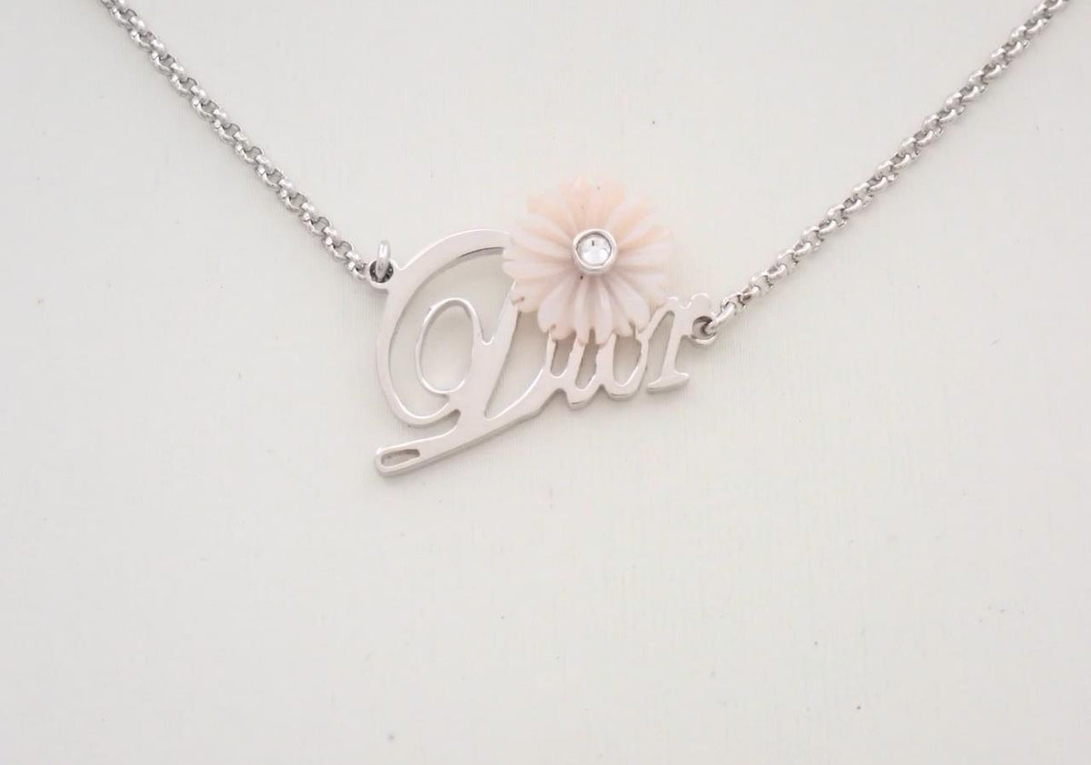 Vintage Dior Rosé Signature Script Necklace