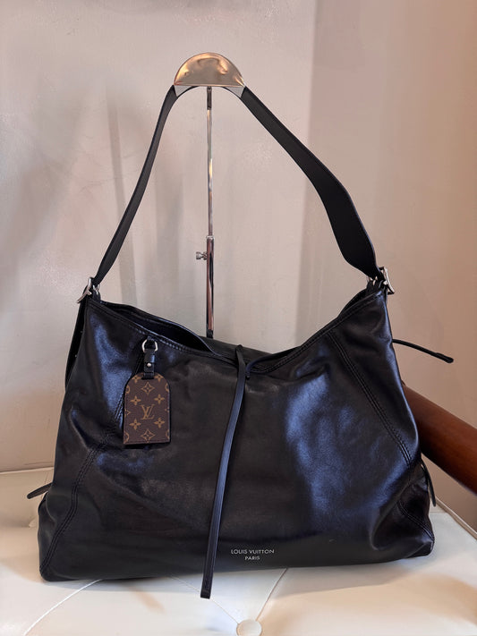 Louis Vuitton CarryAll Black Leather Shoulder Bag