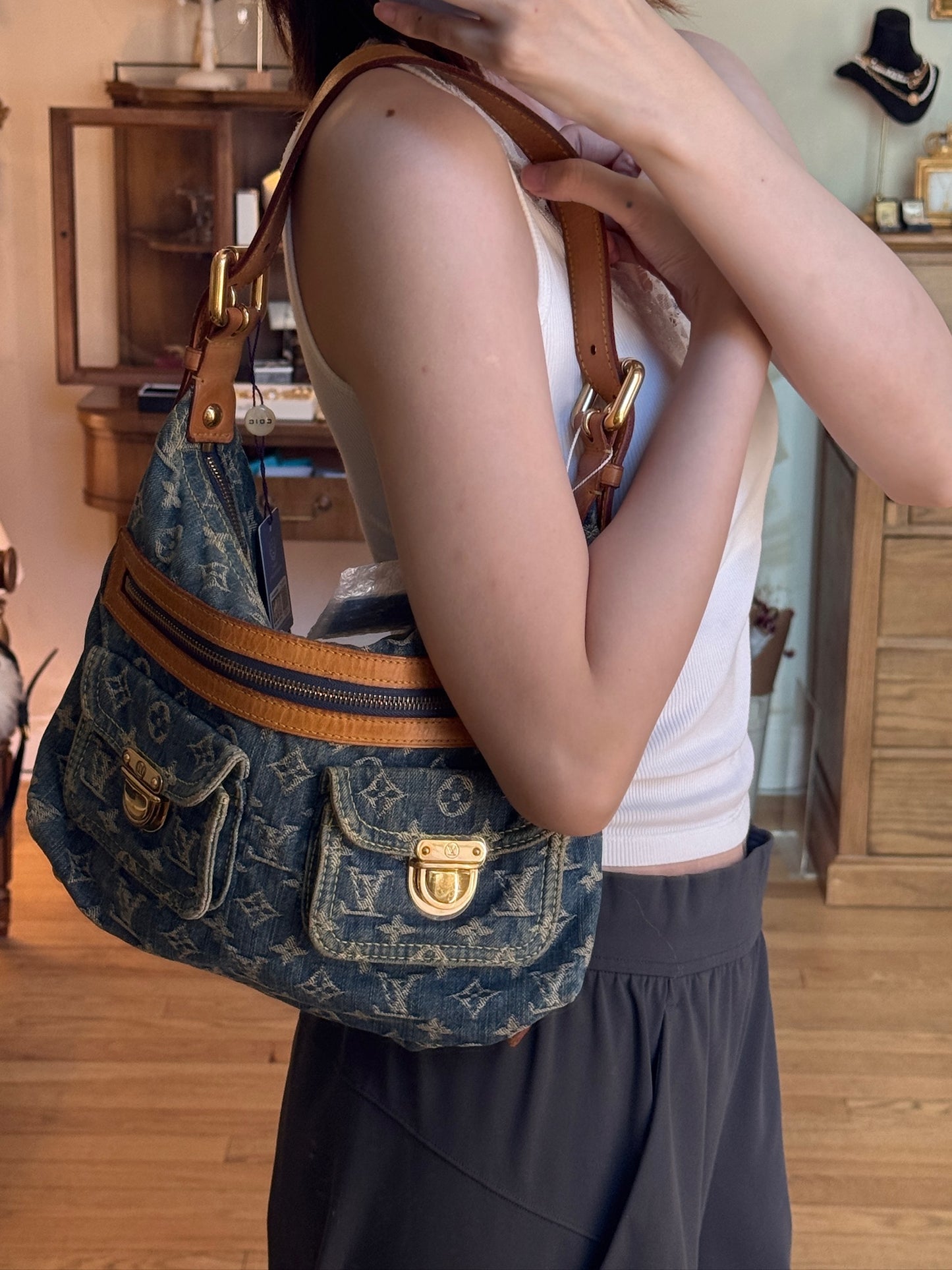 Louis Vuitton Y2K Monogram Denim Baggy PM Shoulder Bag – Blue
