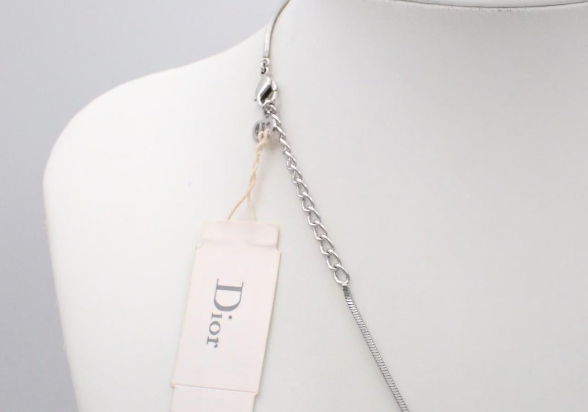 Vintage Dior Pink Tag Pendant Necklace