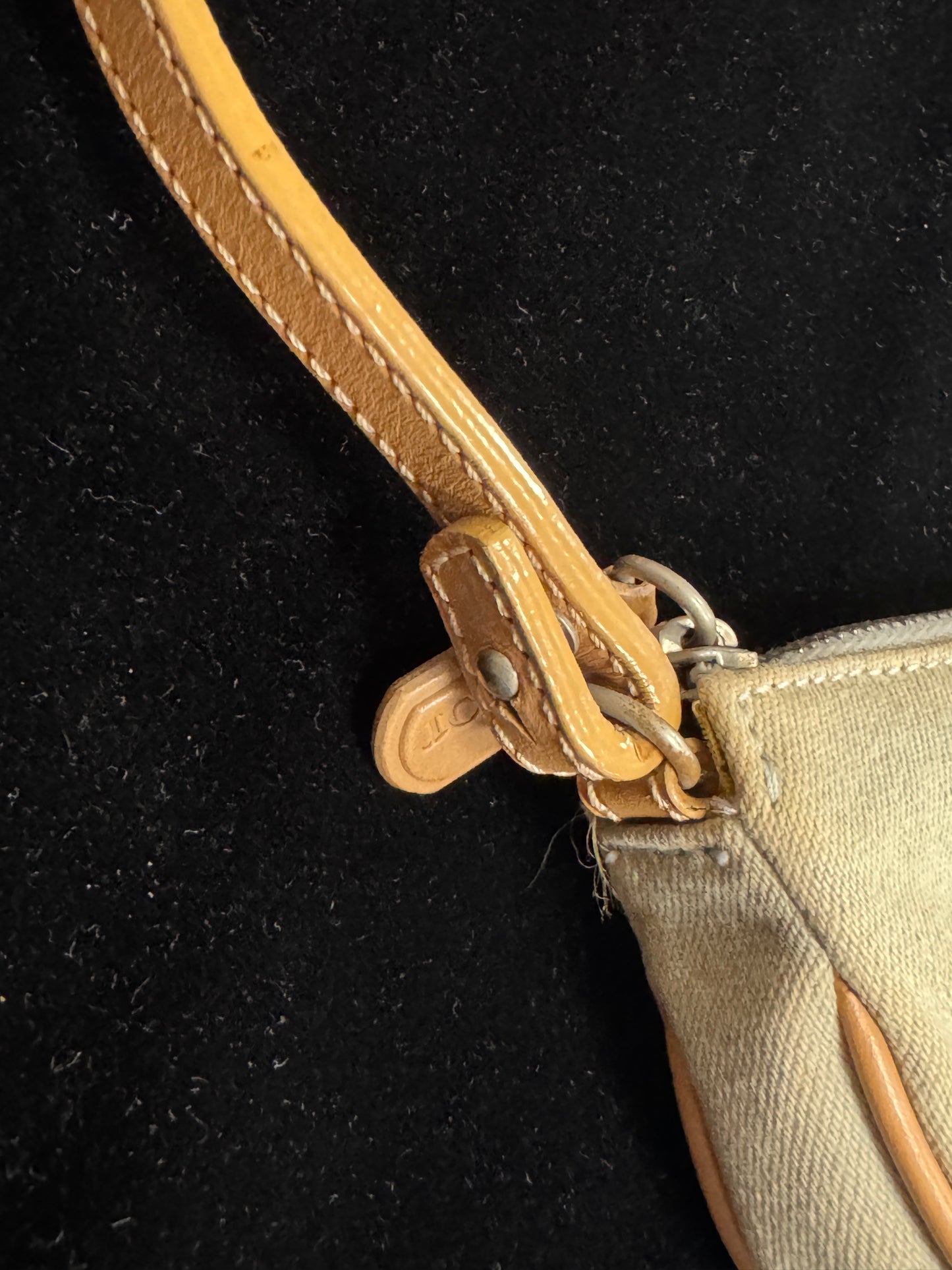 Dior Vintage Mini Saddle-Inspired Light Blue Washed Denim Canvas Shoulder Bag