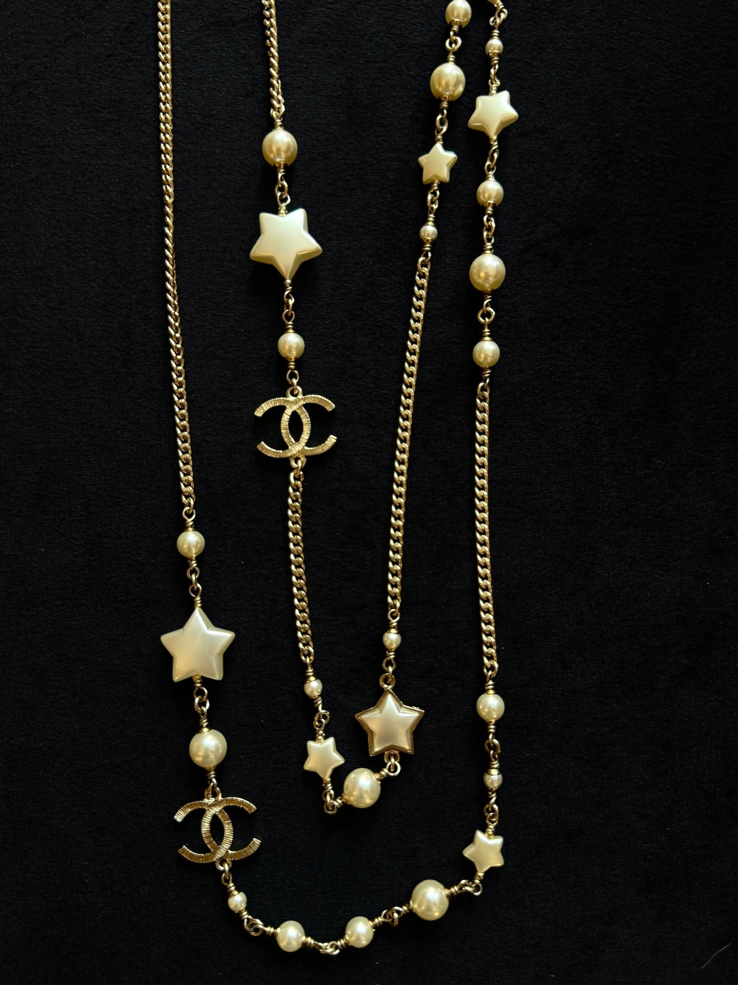 Chanel CC Pearl & Mother-of-Pearl Star Long Necklace