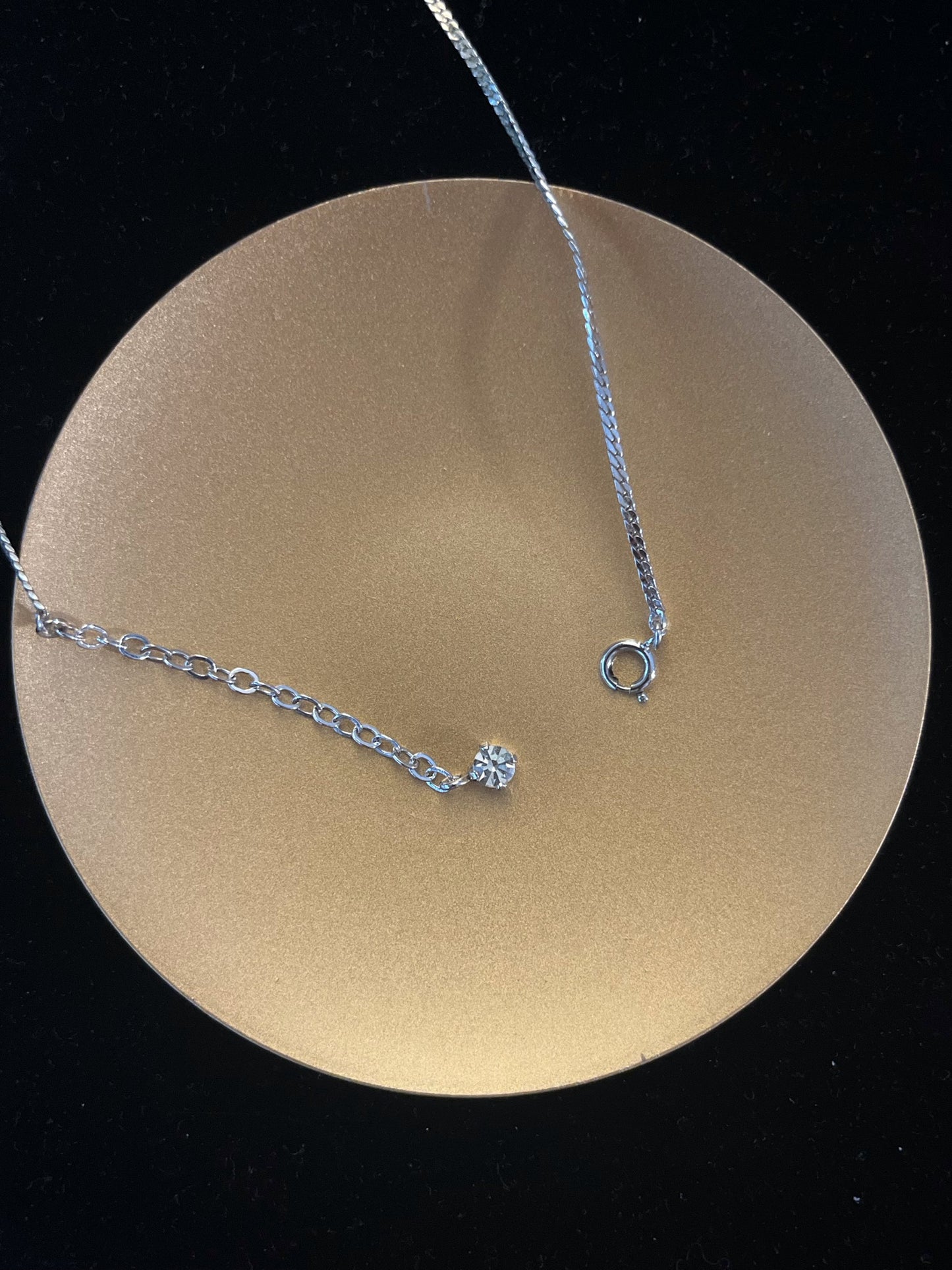Vintage Dior Blue Crystal Drop Necklace – Silver Tone