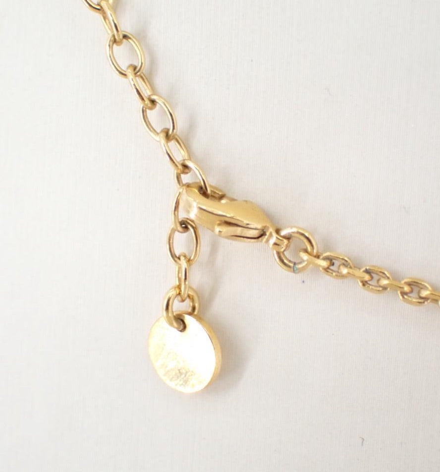 Dior Gold-Tone Round Logo Pendant Necklace
