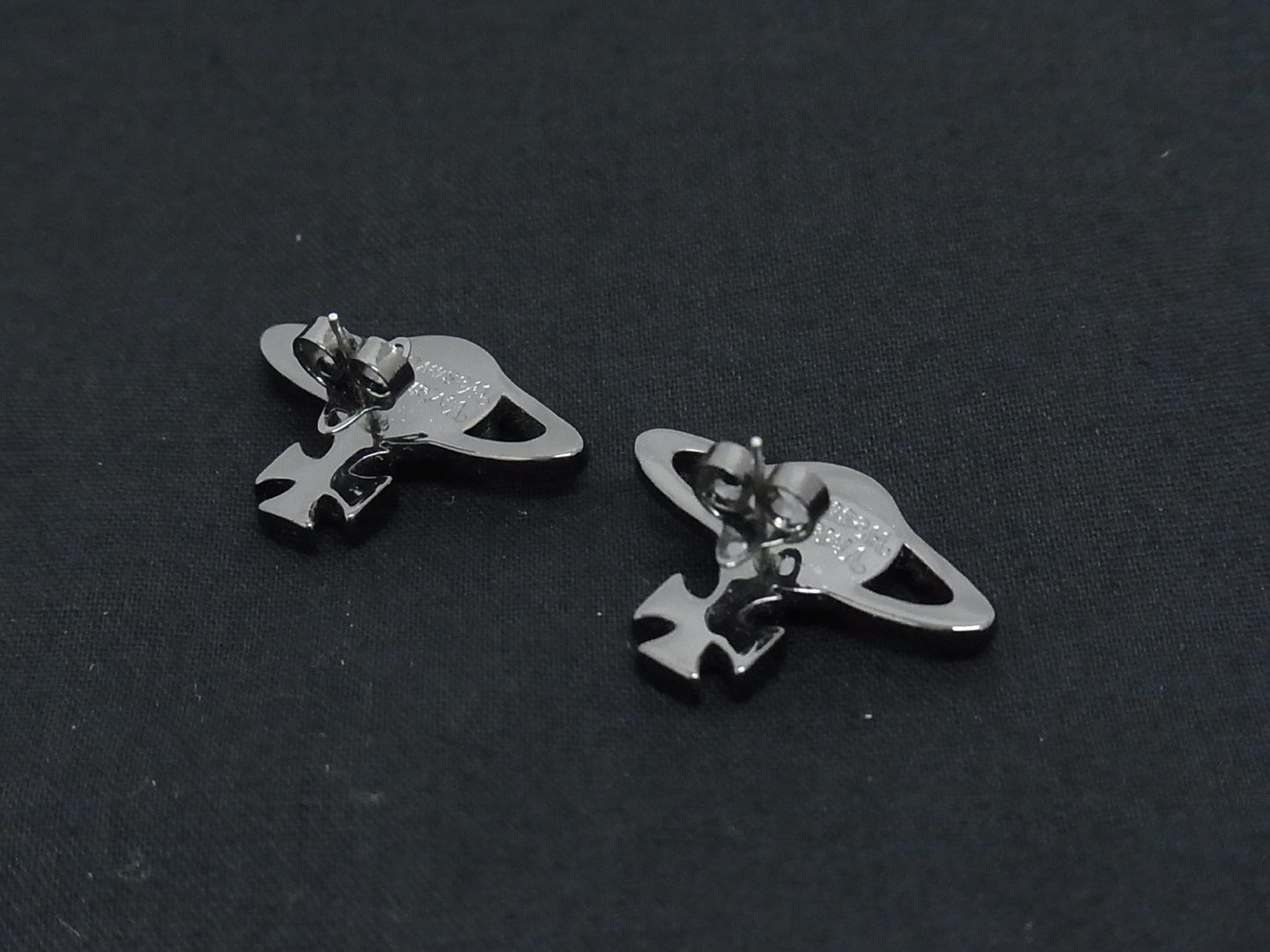 Vintage Vivienne Westwood Black Crystal Orb Stud Earrings