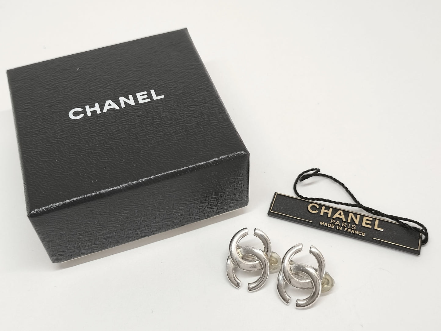 Chanel 2001 Silver-Plated Double C Clip-On Earrings