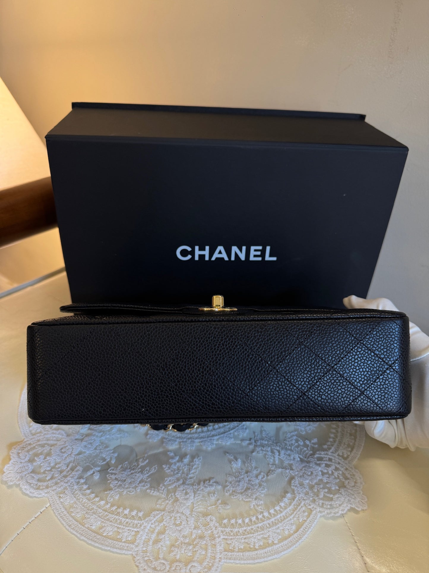 Chanel Classic Double Flap Medium Black Caviar Shoulder Bag