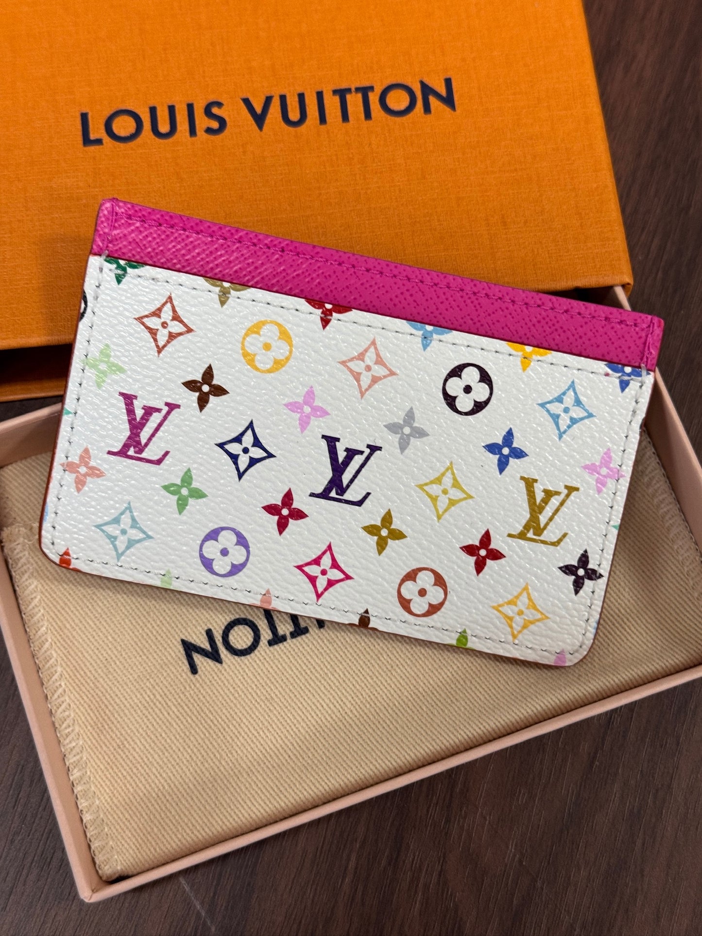 Louis Vuitton Multicolore Card Holder Wallet – White & Pink