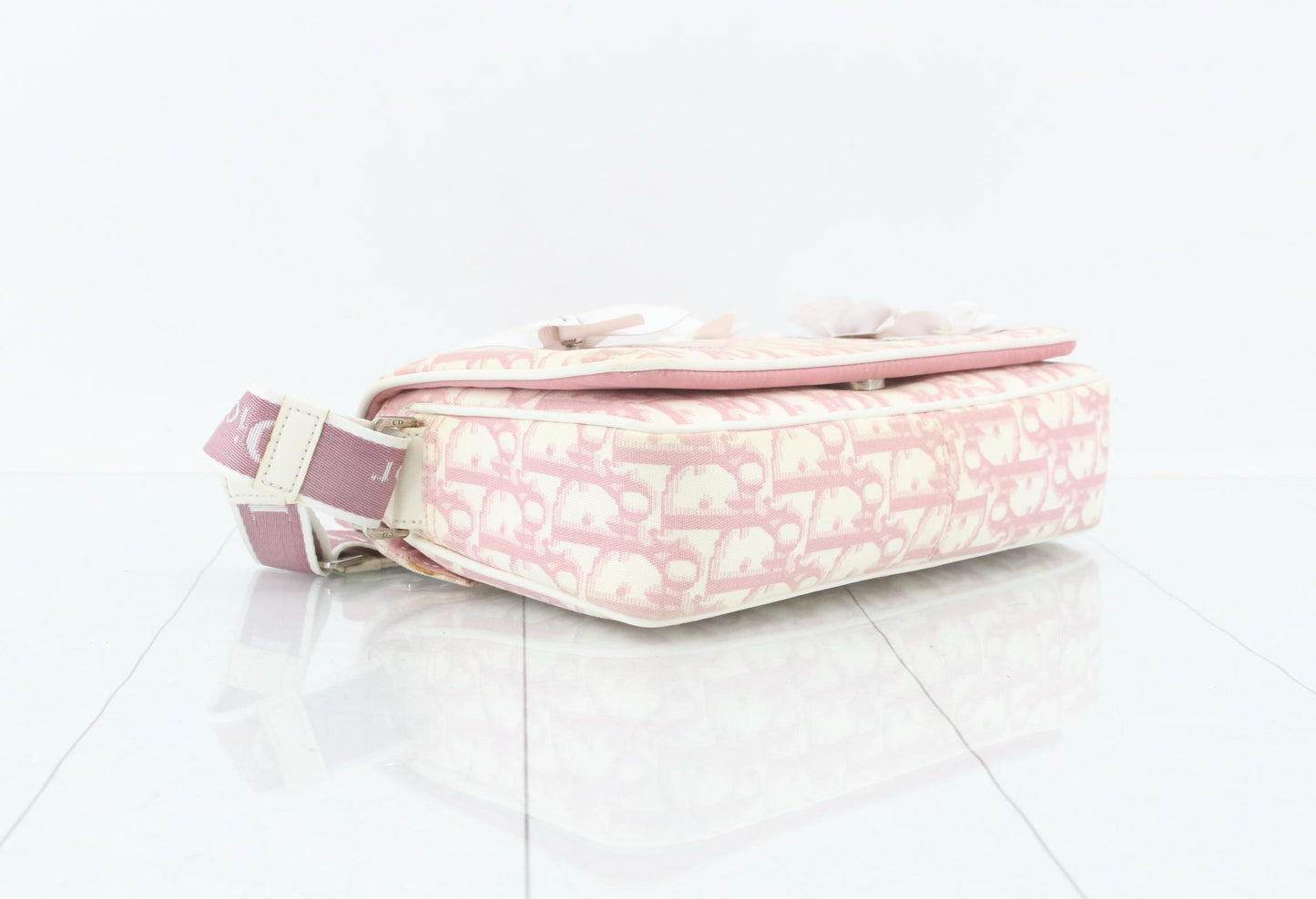 Christian Dior Pink Trotter Floral Saddle Bag