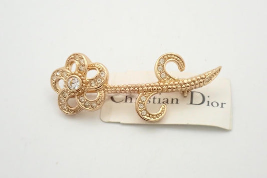Christian Dior Crystal Floral Vine Brooch