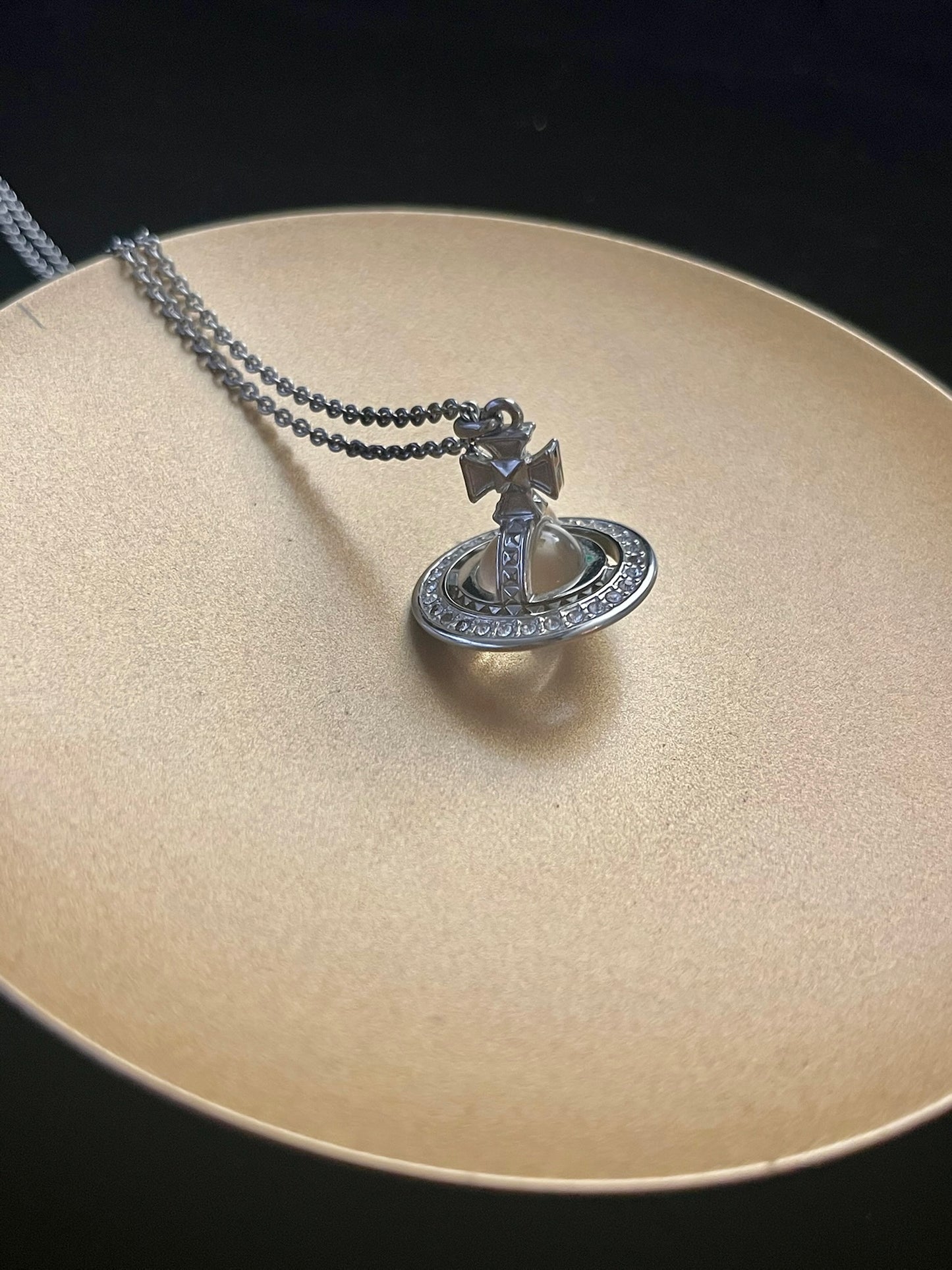 Vivienne Westwood Silver Orb Crystal Pendant Necklace