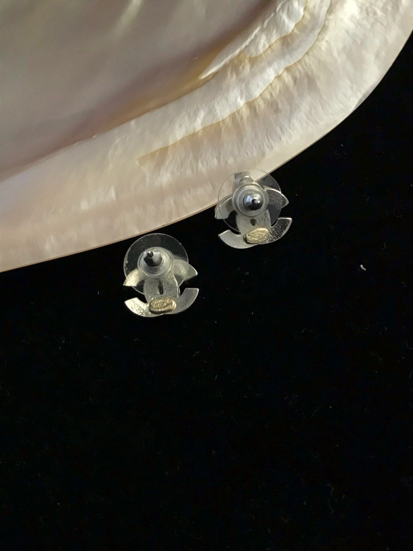 Chanel 2004 Light Orange CC Stud Earrings