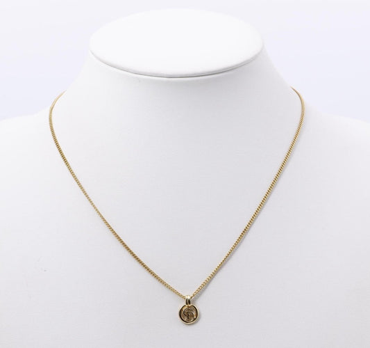 Dior Vintage Gold-Tone GG Logo Pendant Necklace