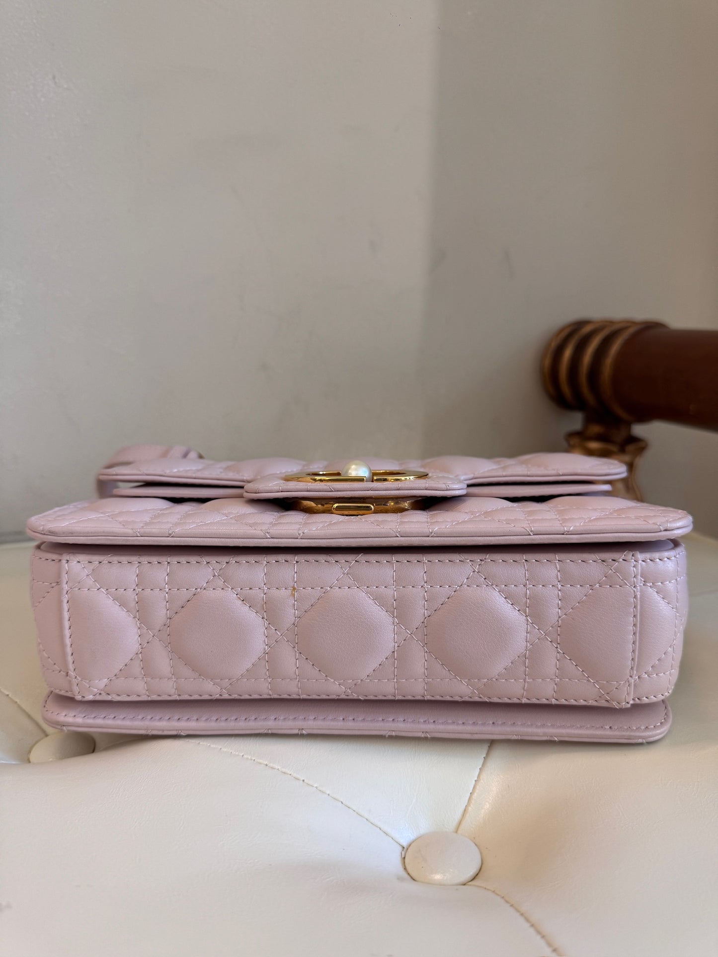 Dior Pink Cannage Quilted Top Handle Bag