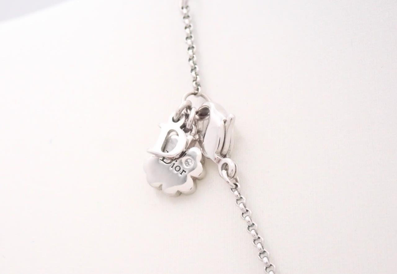 Dior Triple Ring Butterfly Pendant Necklace