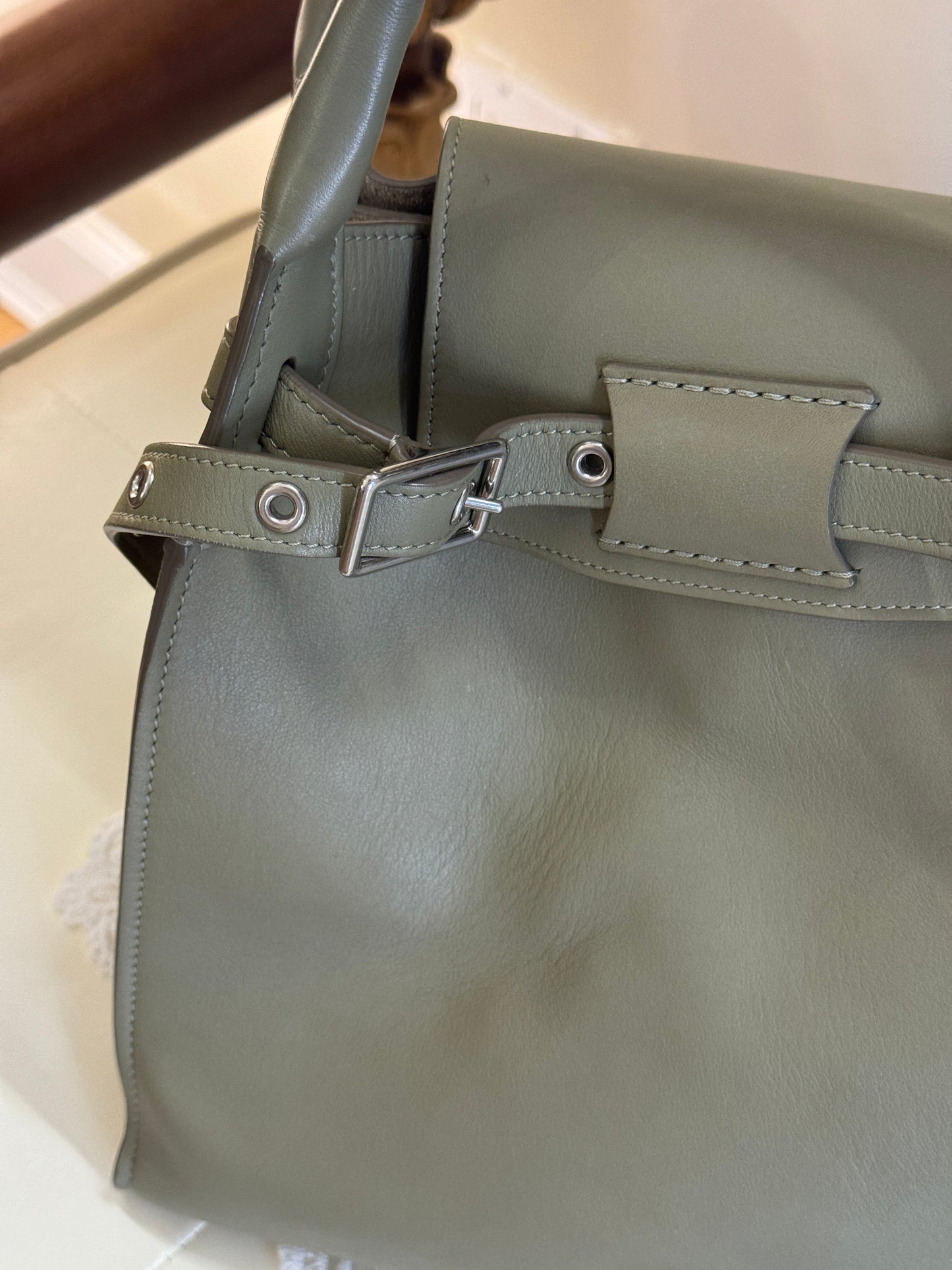 Celine Sage Green Big Bag Bucket Leather Tote