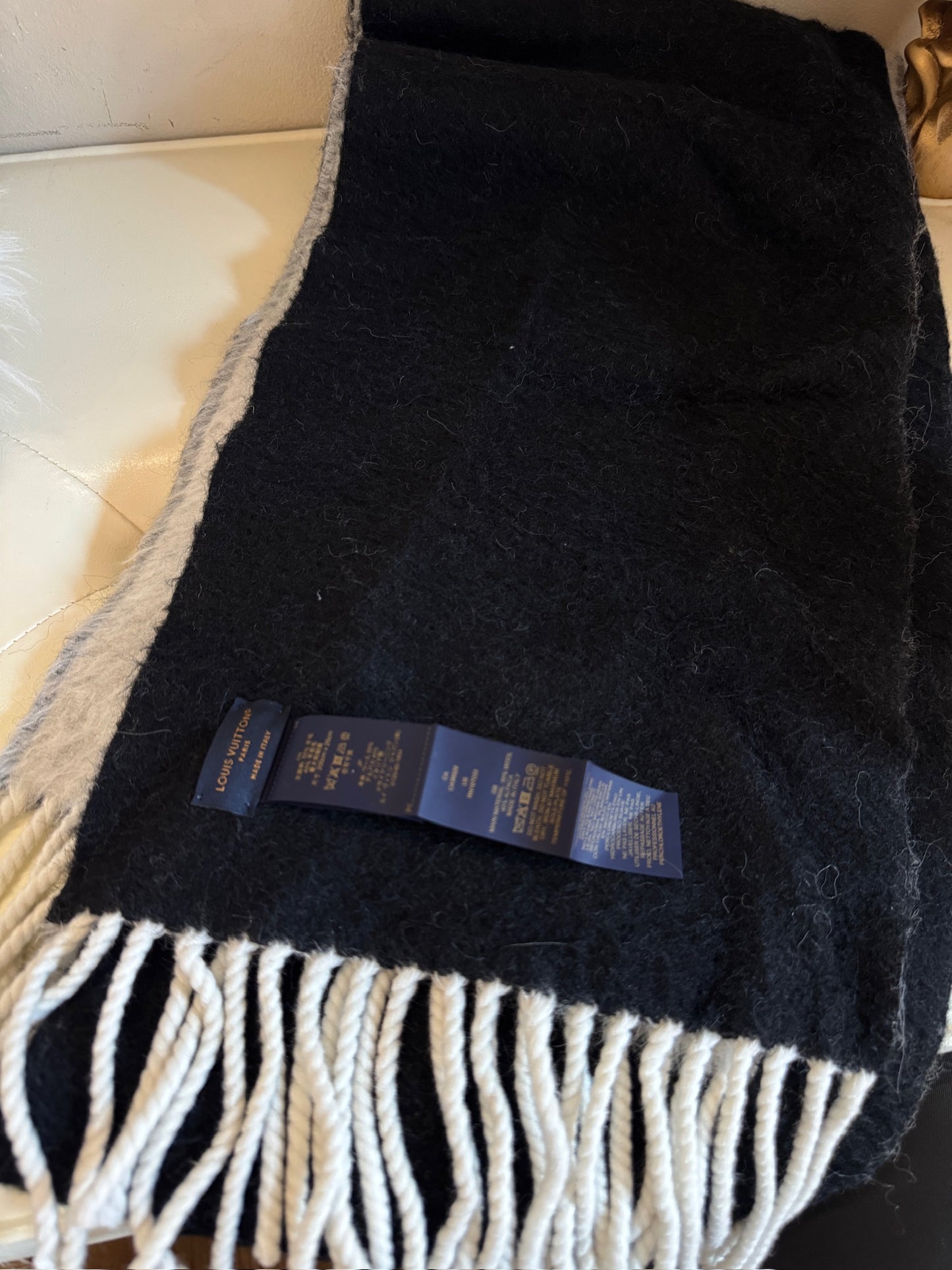 Louis Vuitton Reykjavik Gradient Logo Fringe Scarf