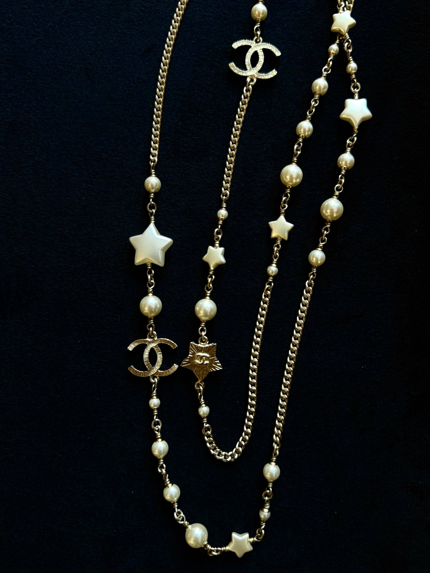 Chanel CC Pearl & Mother-of-Pearl Star Long Necklace