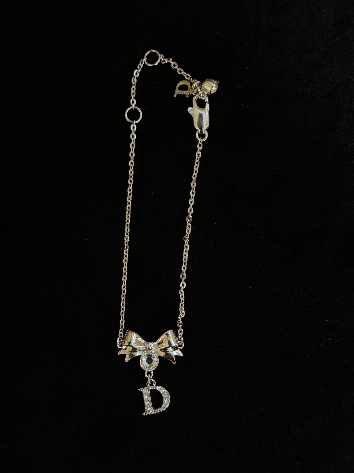 Christian Dior Ribbon Initial D Charm Bracelet