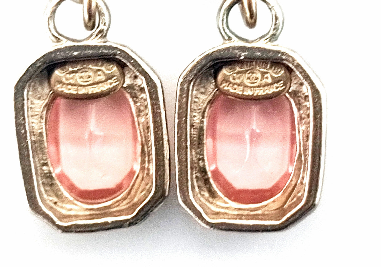 Chanel 2007 Pink Crystal CC Drop Earrings