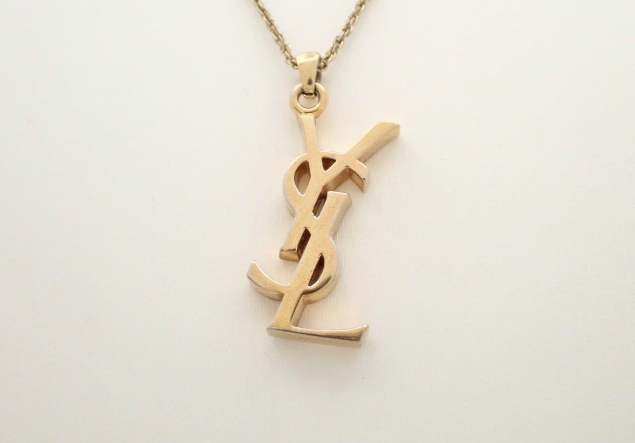 Yves Saint Laurent YSL Logo Pendant Necklace