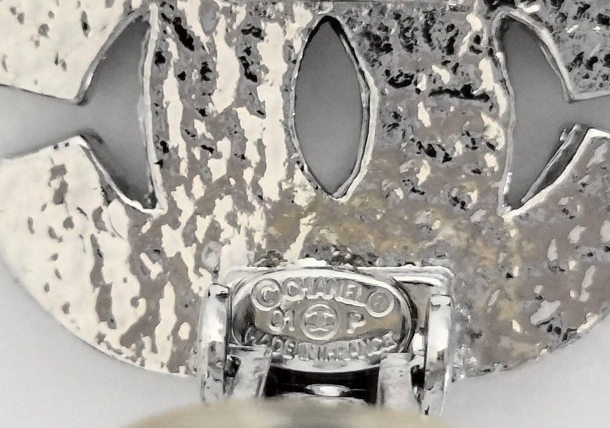 Chanel 2001 Diamanté Oval CC Clip-on Earrings