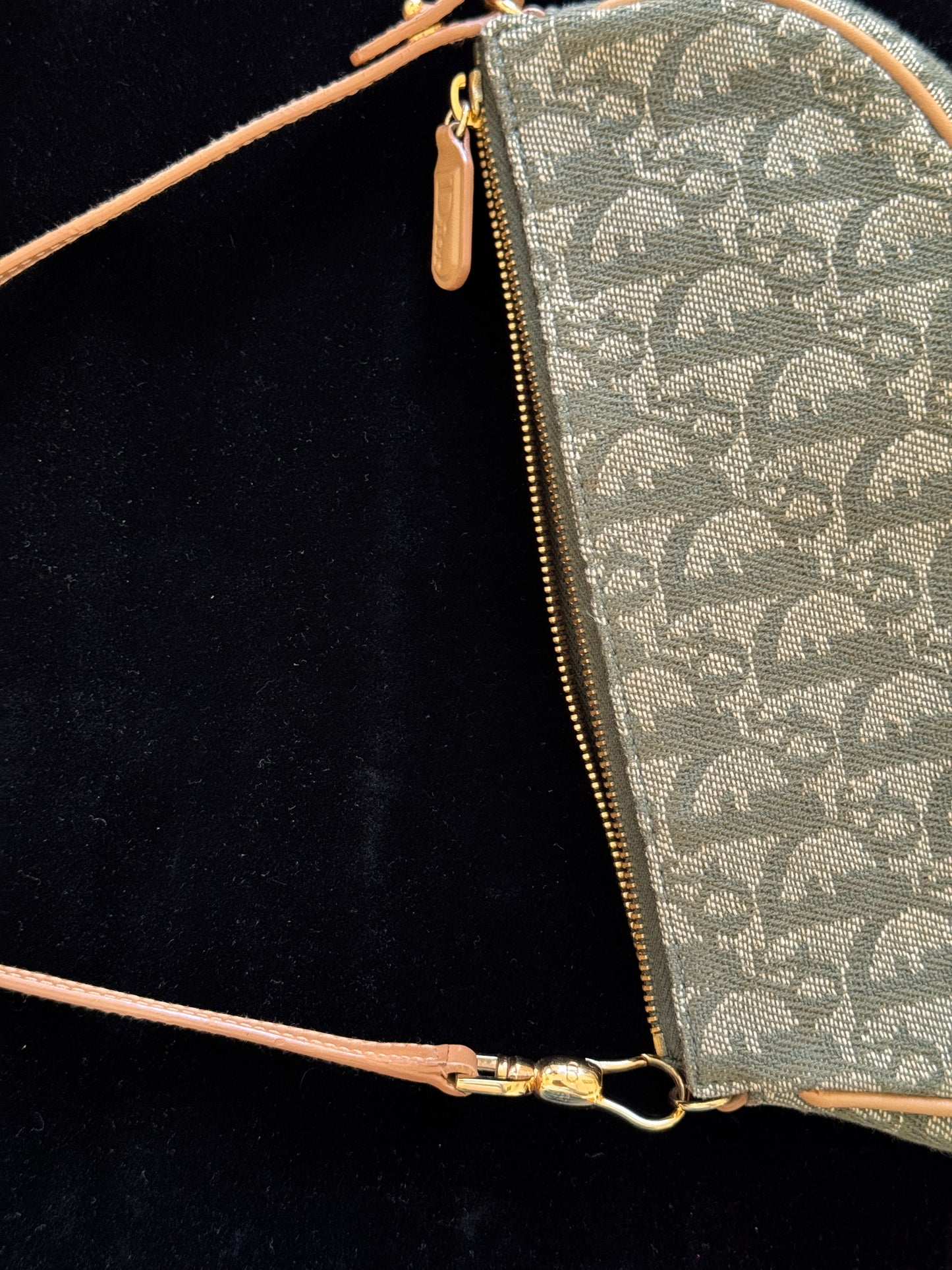 Dior Vintage Oblique Mini Canvas Saddle Shoulder Bag