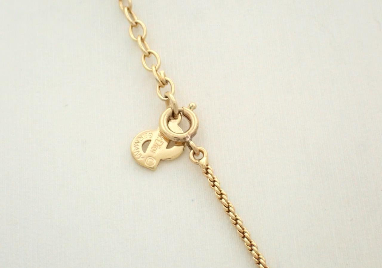 Vintage Dior Gold-Tone Geometric Pendant Necklacer