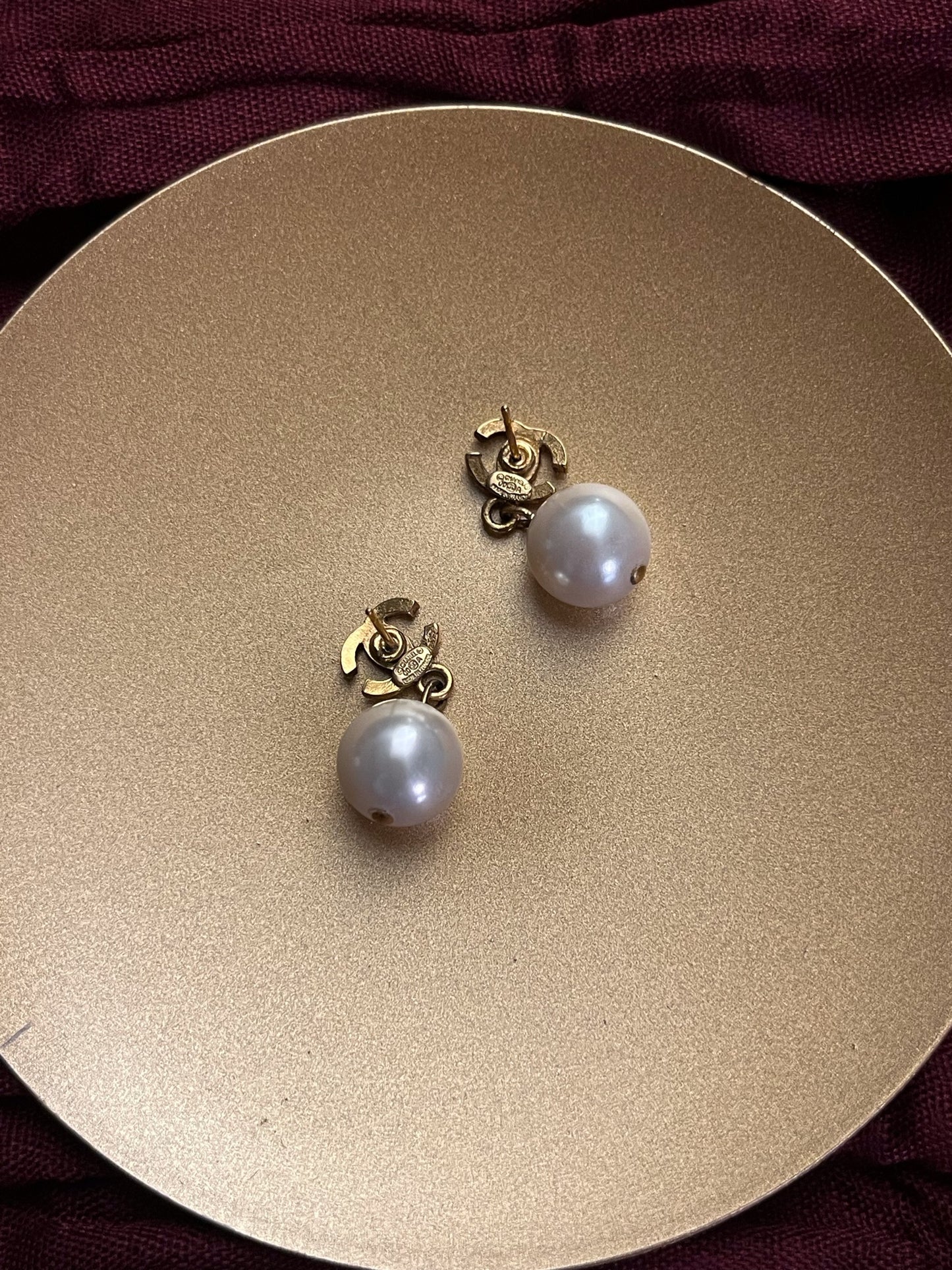 Chanel 2000 Vintage Gold-Plated Double C Earrings