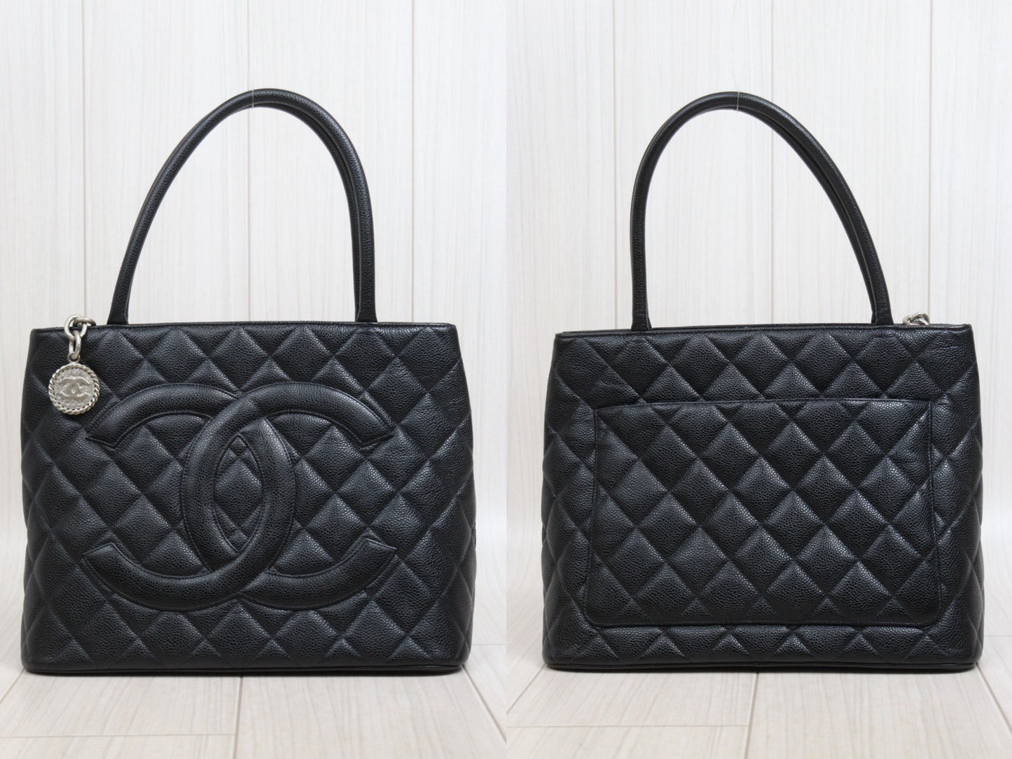 Chanel Black Quilted CC Tote Bag