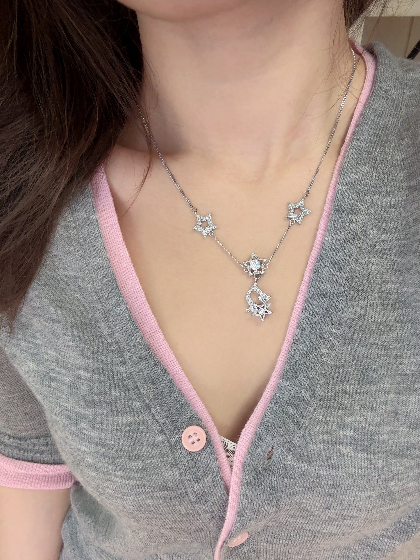 Vintage Dior Triple Stars Adjustable Necklace
