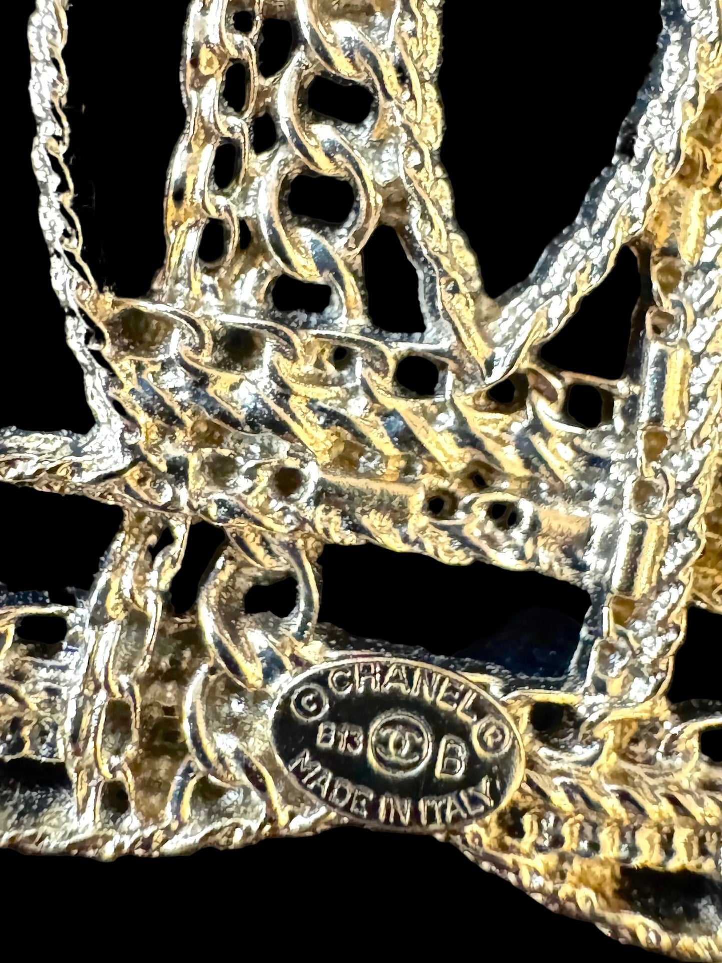 Chanel 2013 Openwork CC Filigree Brooch