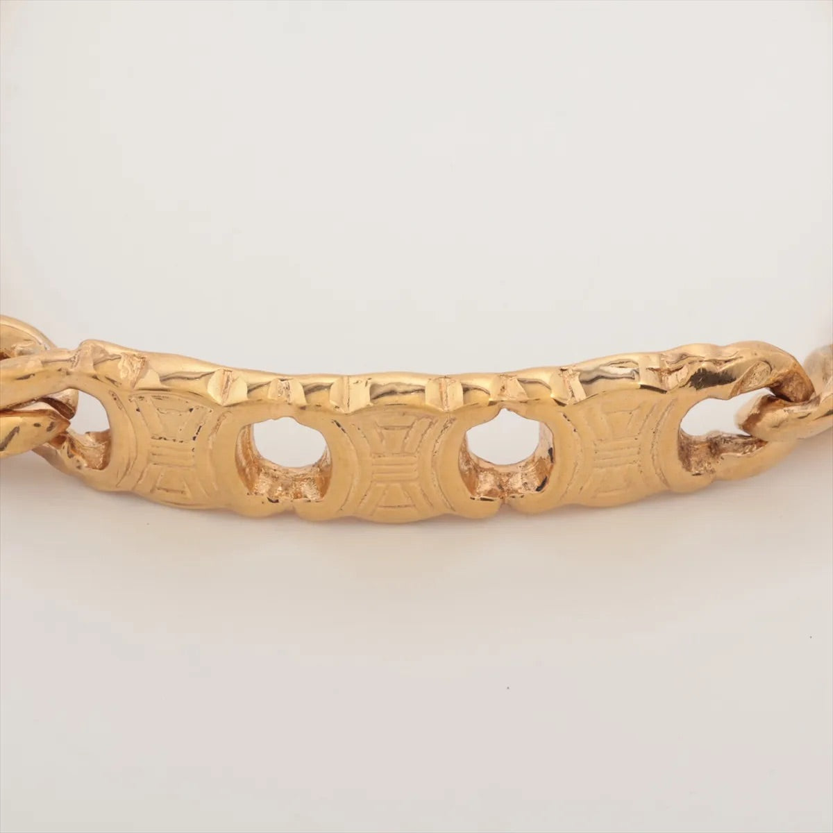 Vintage Celine 1980s Triomphe Gold Chain Bracelet