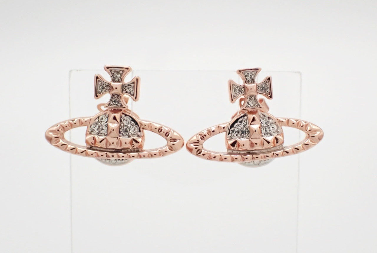 Vintage Vivienne Westwood Rose & Silver Tone Earrings