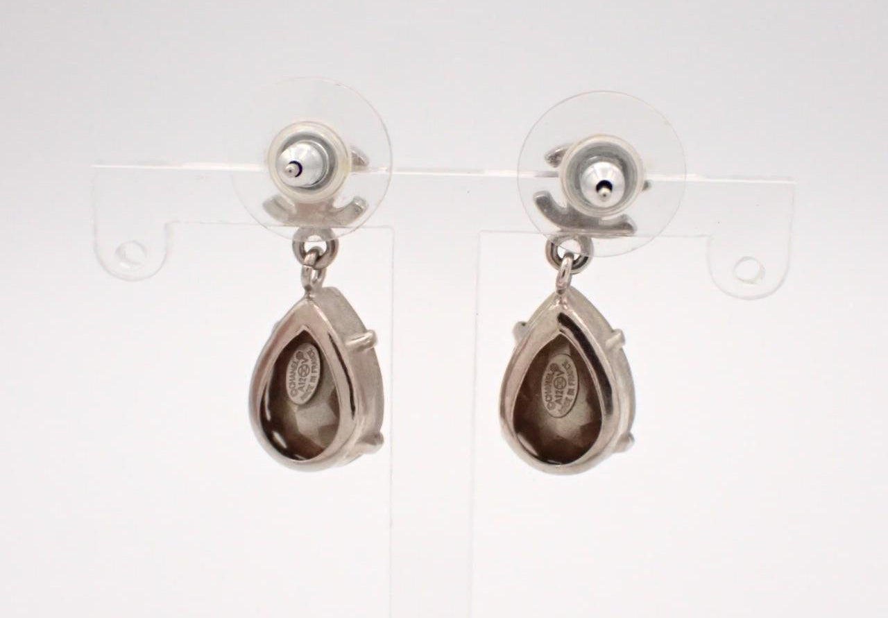 Chanel 2003 Vintage CC Crystal Drop Earrings