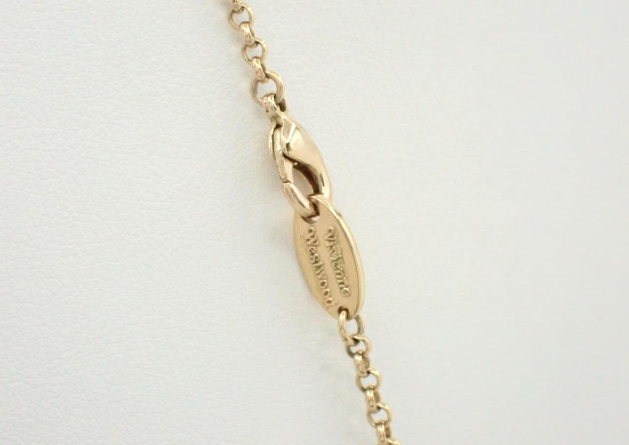 Vivienne Westwood Vintage Platinum-Tone Shell Orb Sweater Necklace