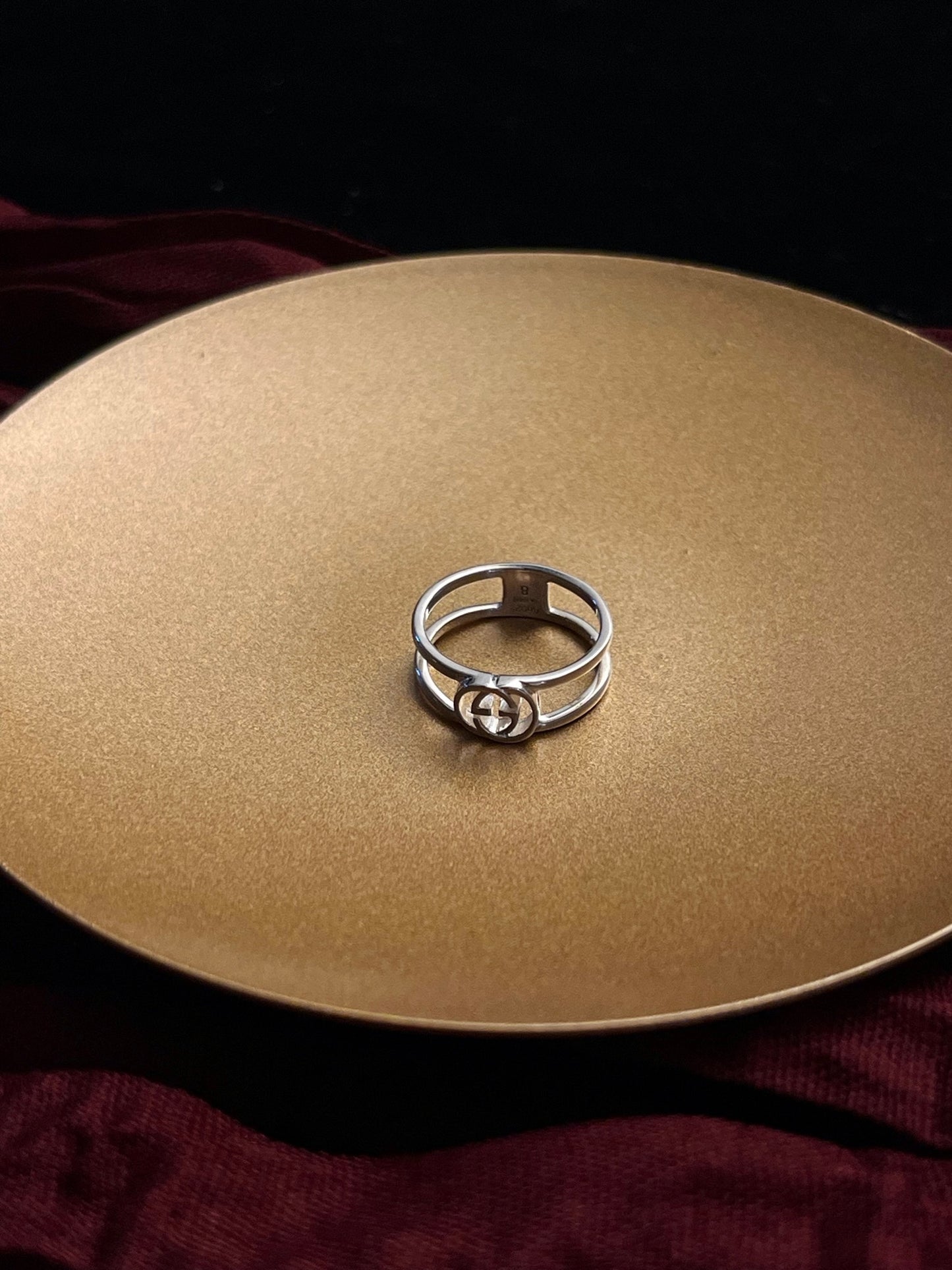 Vintage Gucci Double Band Sterling Silver Ring