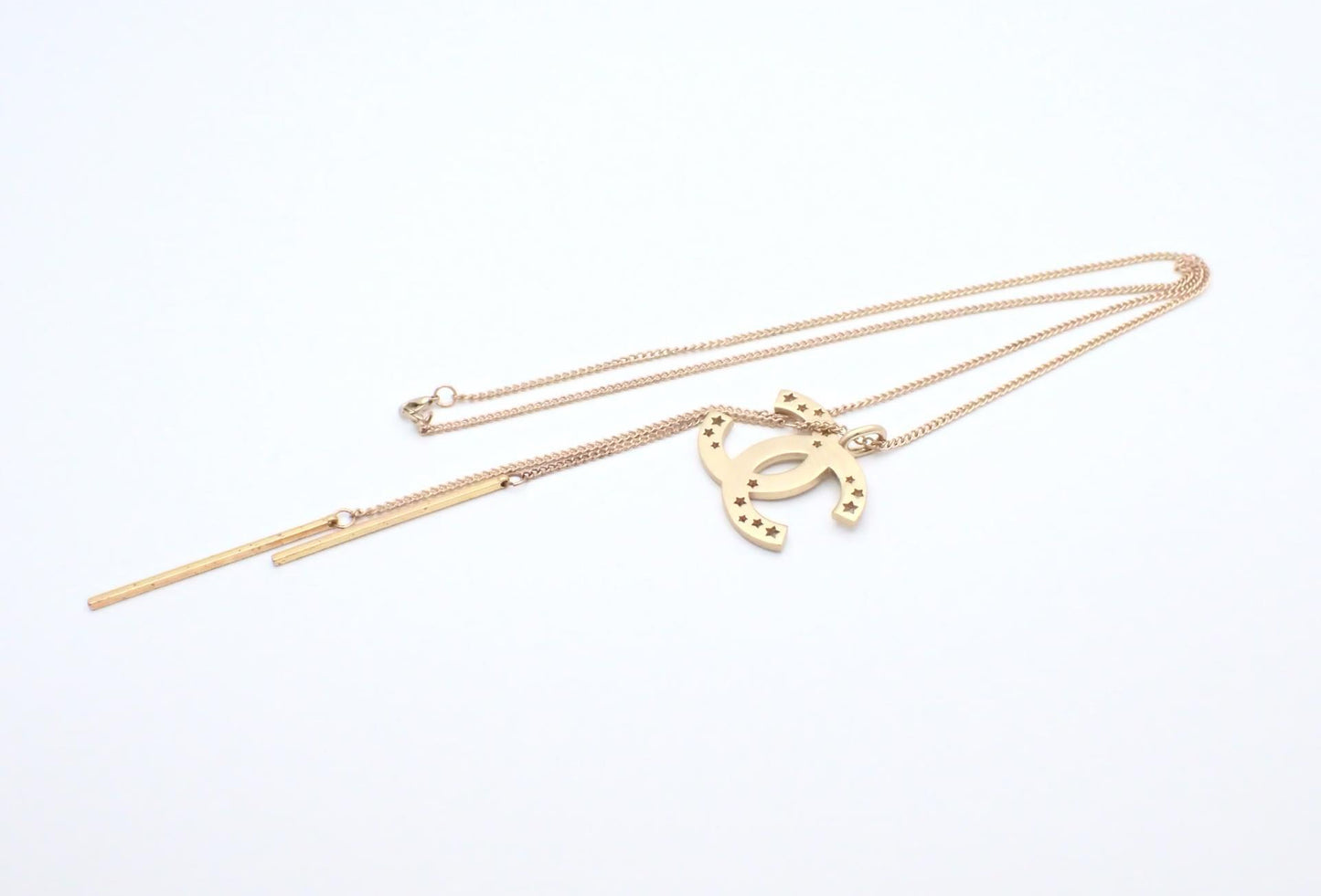 Chanel 2003 Vintage Gold CC Star Tassel Necklace