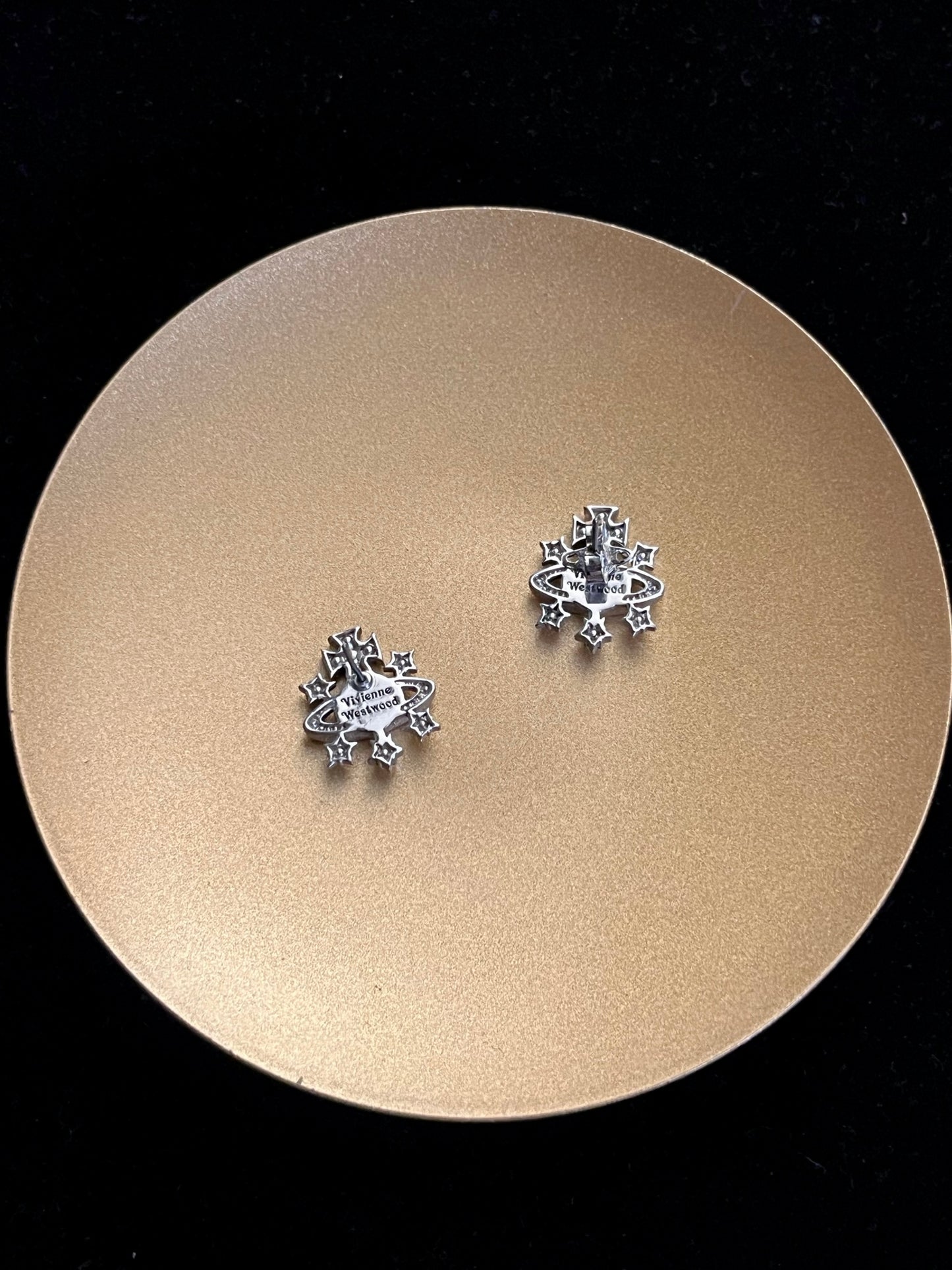 Vintage Vivienne Westwood Rare Orb & Star Crystal Stud Earrings