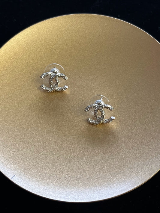 Chanel 2018 Light Gold Double-C Stud Earrings