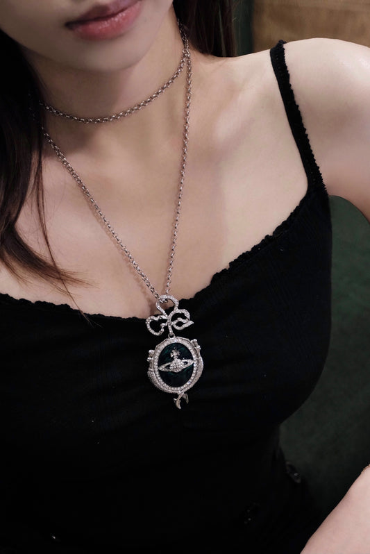Vivienne Westwood “Emerald Relic” Large Orb Pendant Necklace