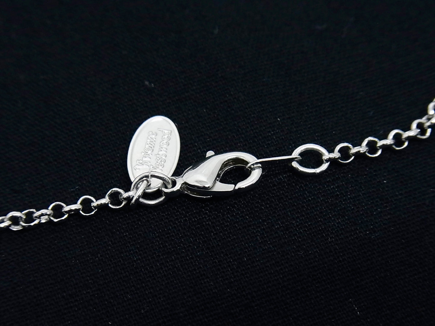 Vintage Vivienne Westwood Silver Bow Double-Sided Pink Heart Orb Necklace