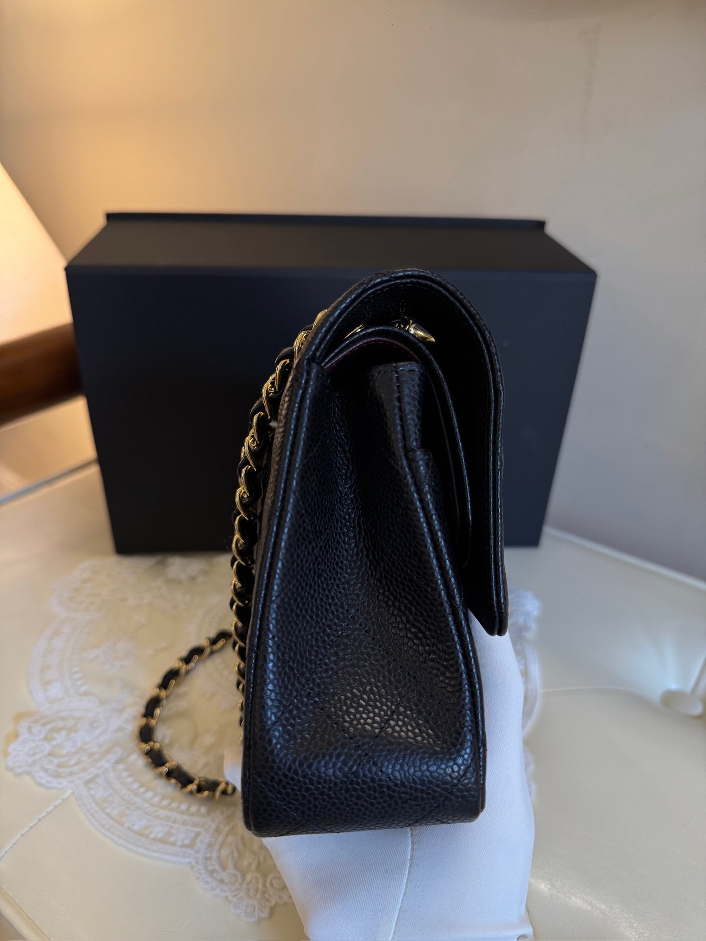 Chanel Classic Double Flap Medium Black Caviar Shoulder Bag
