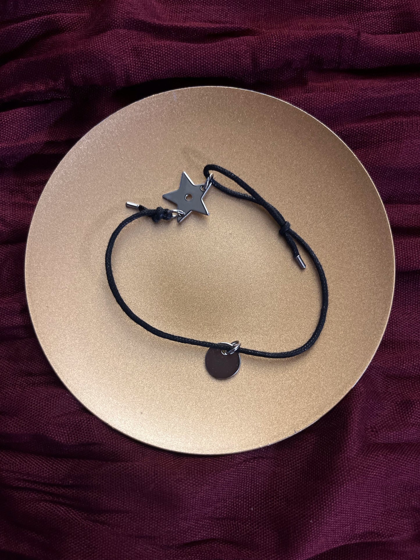 Dior Adjustable Cord Bracelet Set – Black Star & Pink Hand Charm