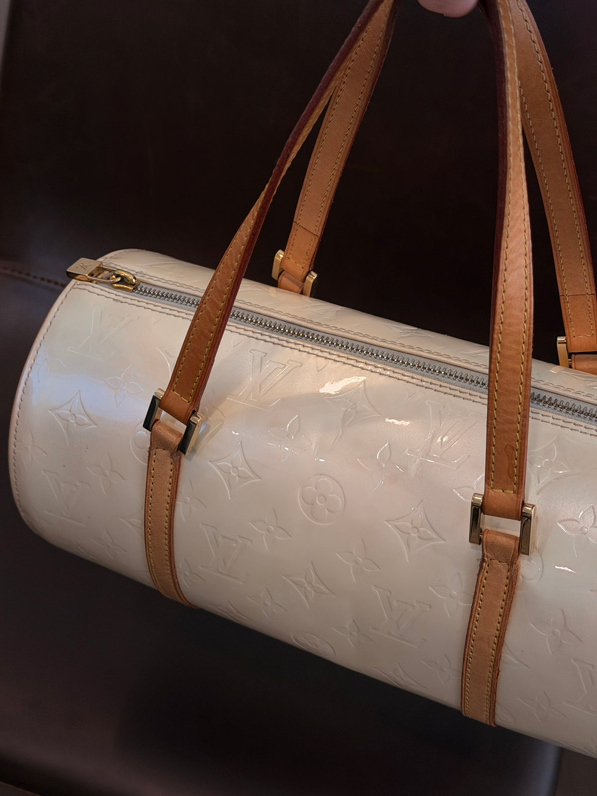 Louis Vuitton Vernis Papillon Barrel Bag – Perle White