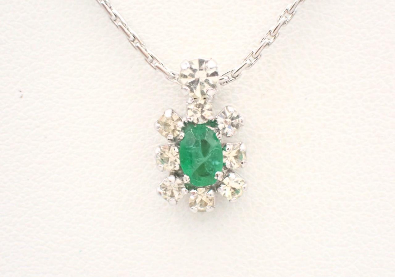 Vintage Dior Emerald Crystal Pendant Necklace
