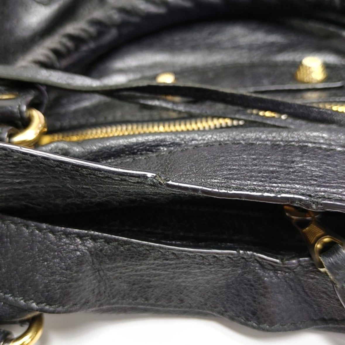 Balenciaga Black and Gold Medium Bag