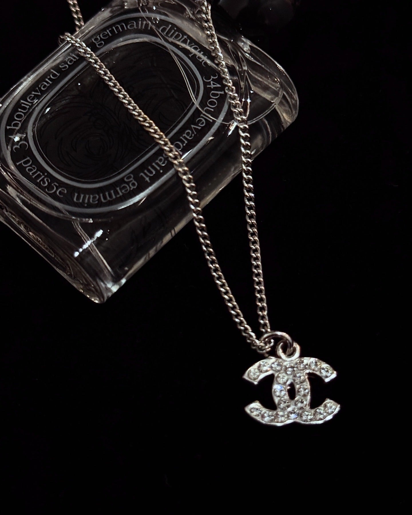 Chanel 2010 Silver-Tone CC Minimalist Necklace
